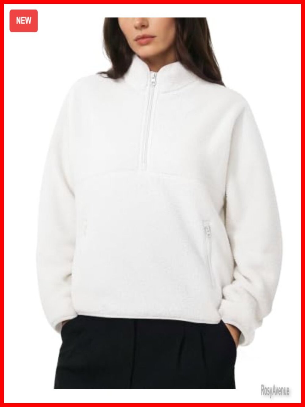 Quarter Zip Fleece Pullover Sweatshirt Fuzzy Sherpa Jacket